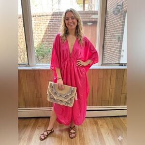 Women’s Hot Pink satin kaftan  Dress
